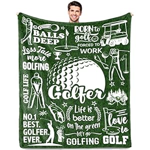 Golf Gifts for Men, Golf Gift for Men Unique, Golfing Gift for Him, Birthday Thanksgiving Day Golfing Presents, Golfer Present for Sport Lover Blanket Gift 50″x60″