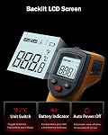 Infrared Thermometer Laser Temperature Gun, Digital Surface Heat Temp Gun Non-Contact for Cooking Food, Pizza Oven, Griddle Meat, Refrigerator, HVAC, Grill, Engine -58℉~788℉(-50℃~420℃)
