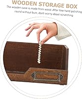 Vista 5 de Caja organizadora de joyas de madera clásica Washi Tape Holder 2pc Estuche de almacenamiento de escritorio