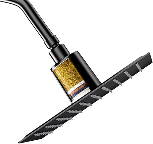 Miniatura 16 de Lordear Cabezal de ducha con filtro cuadrado de acero inoxidable de 12 pulgadas, cabezal de ducha de alta presión para agua dura, ducha de cascada