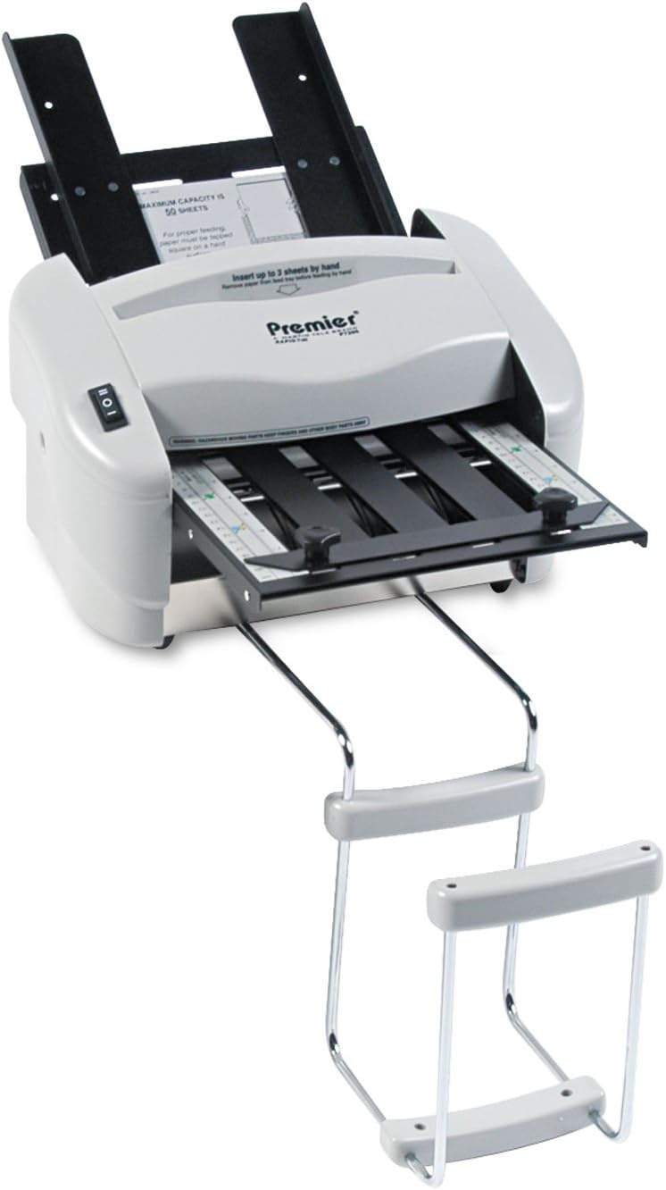 Martin Yale P7200 Premier Rapid Fold Automatic Desktop Letter/Paper Folder, Automatically Feeds and Folds 8 1/2" x 11" Paper and a Stack of Documents, Includes Stacking Tray