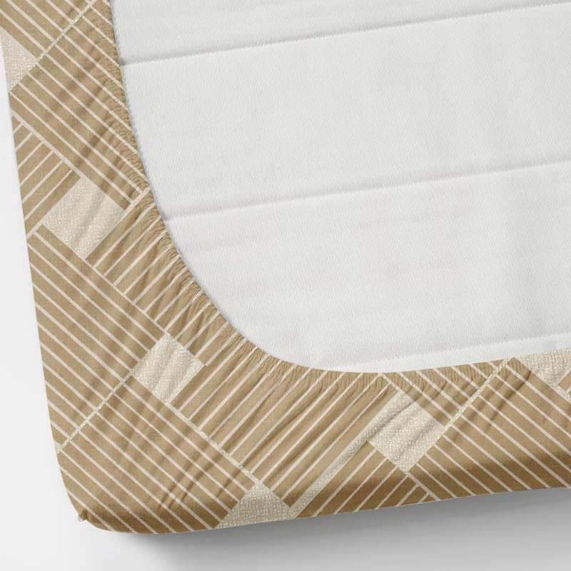 Image of NHD HOME Pure Cotton All Round Elastic Fitted Bedsheets for Double Bed with 2 King Size Pillow Covers 220 TC Supersoft |Wrinkel Free Bed Cover Size - 72x78+10 inches, Mouse