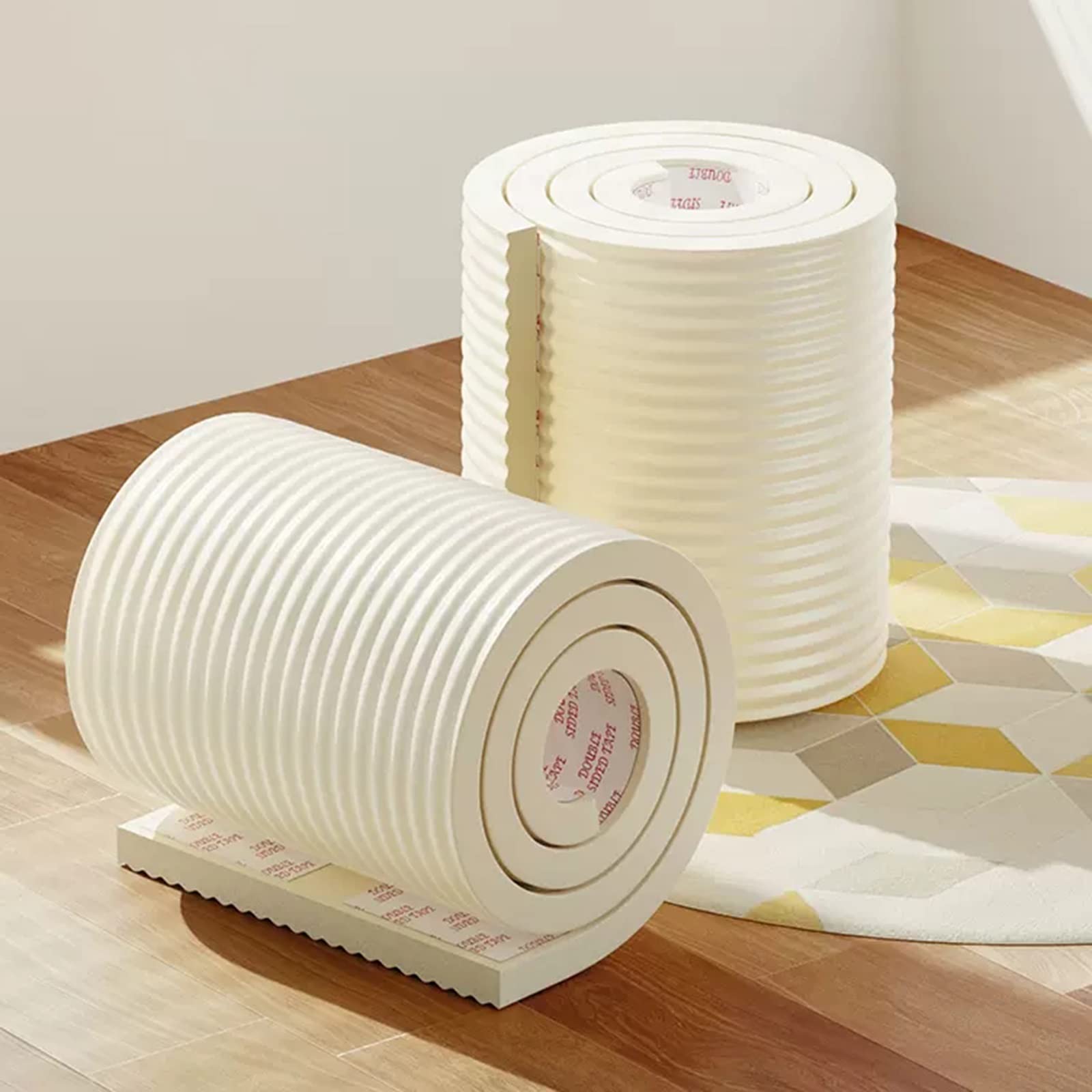 sdneNest Eckenschutz für Babys, 20,3 cm breit, Schaumstoff-Eckschutz, Klebstoff für Türspalte, Möbel, Wand, Arbeitsplatte, Kinderzimmer, Dusche, 20 cm breit, Weiß