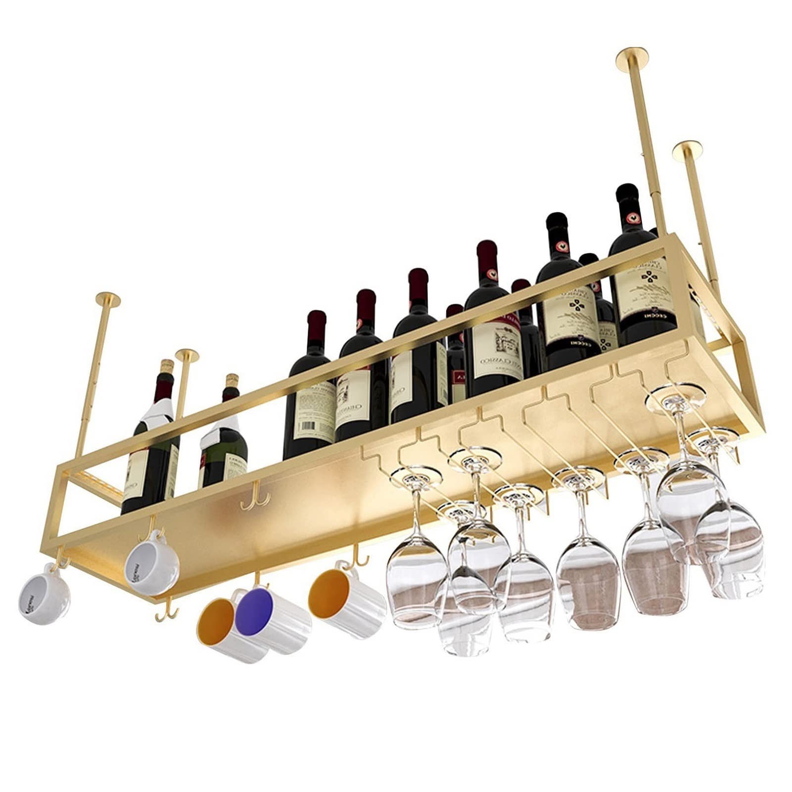 Casier à vin de plafond ajustable pour optimiser les petits espaces de cuisine
