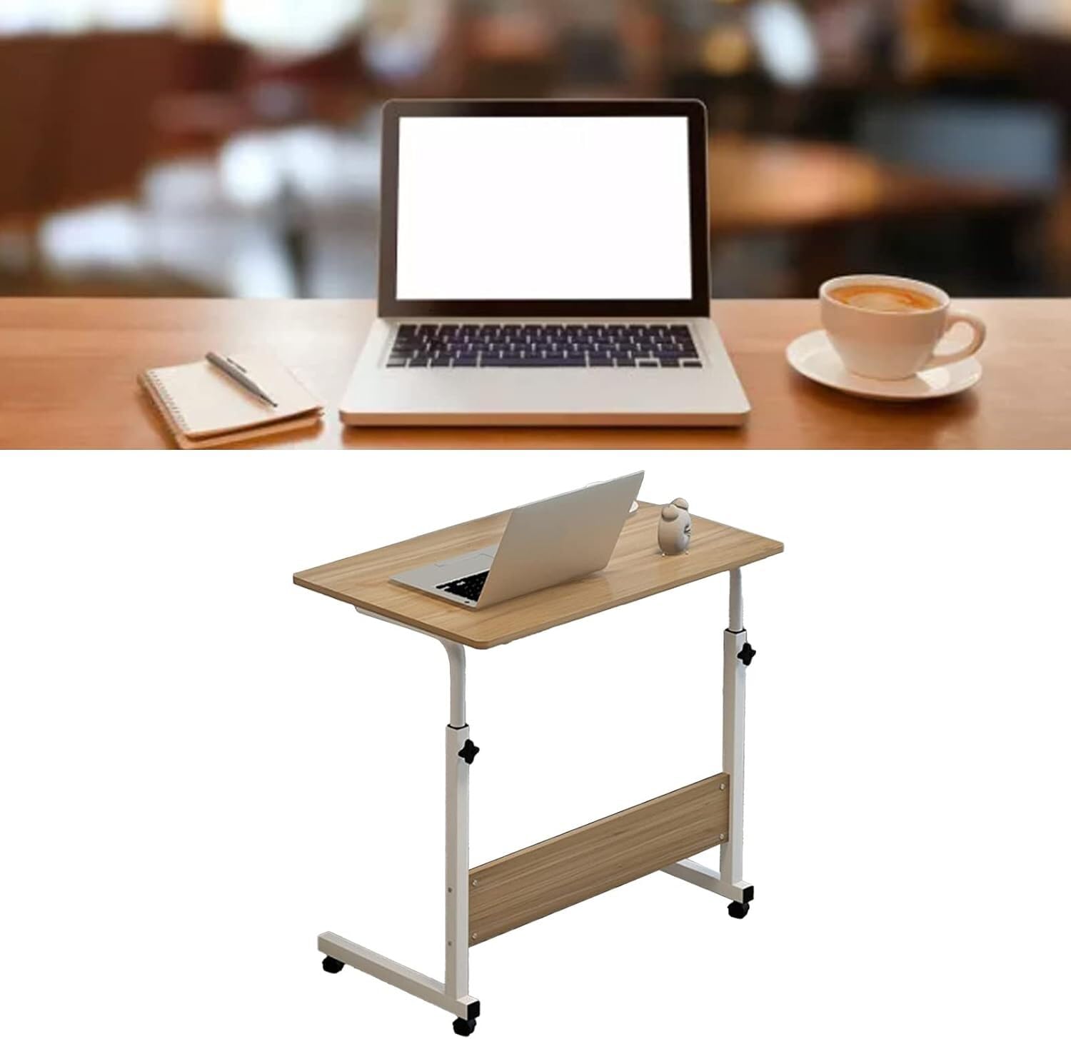 Frilla Tavolo portatile pieghevole – Regolabile in altezza e inclinazione, con superficie ampia – Ideale per letto, divano e smart working | EVOSTUL