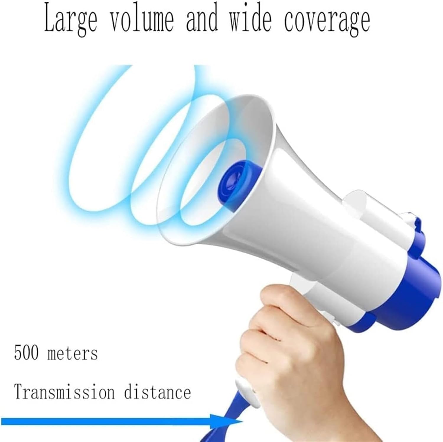 Megaphone Loud Hailer Portable Bullhorn Classic Megaphones with Built-in Siren Handheld Megaphon Foldable Handle Megaphone for Sport