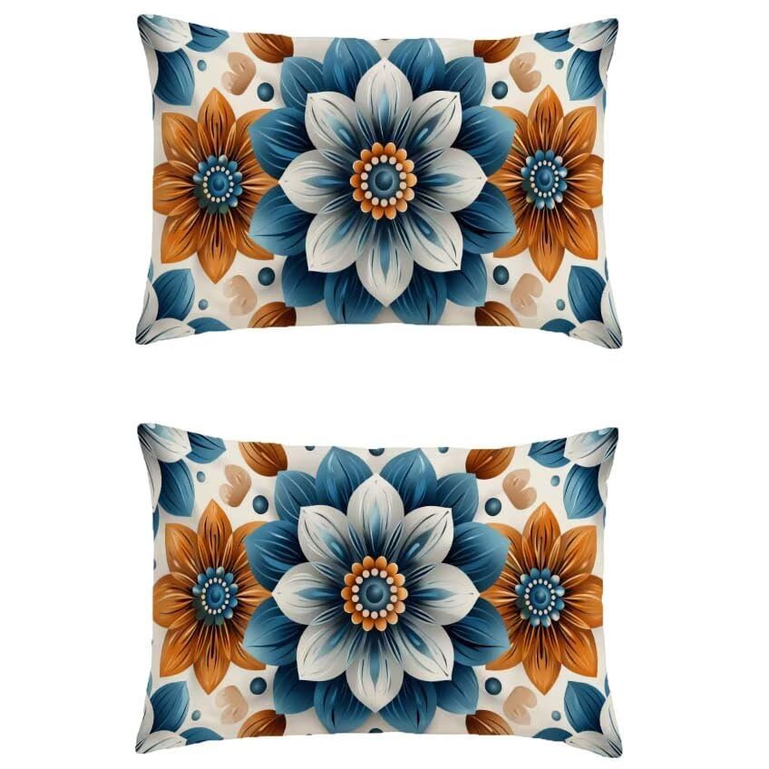Housse coussin exterieur boheme bleu marine pour decoration terrasse et salon automne