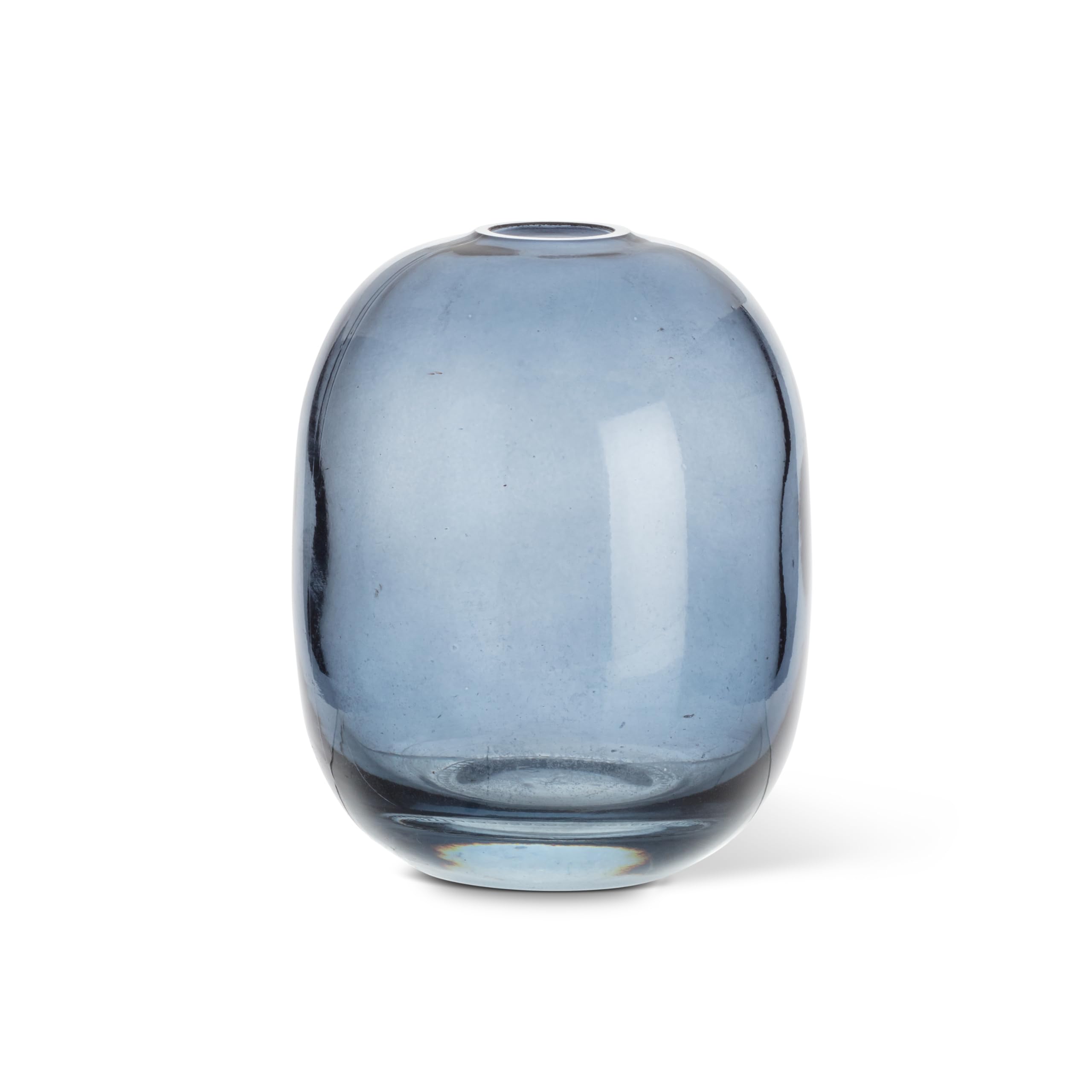 Abbott Collection Medium Barrel Bud Vase - Glass, Blue (4.5" H)
