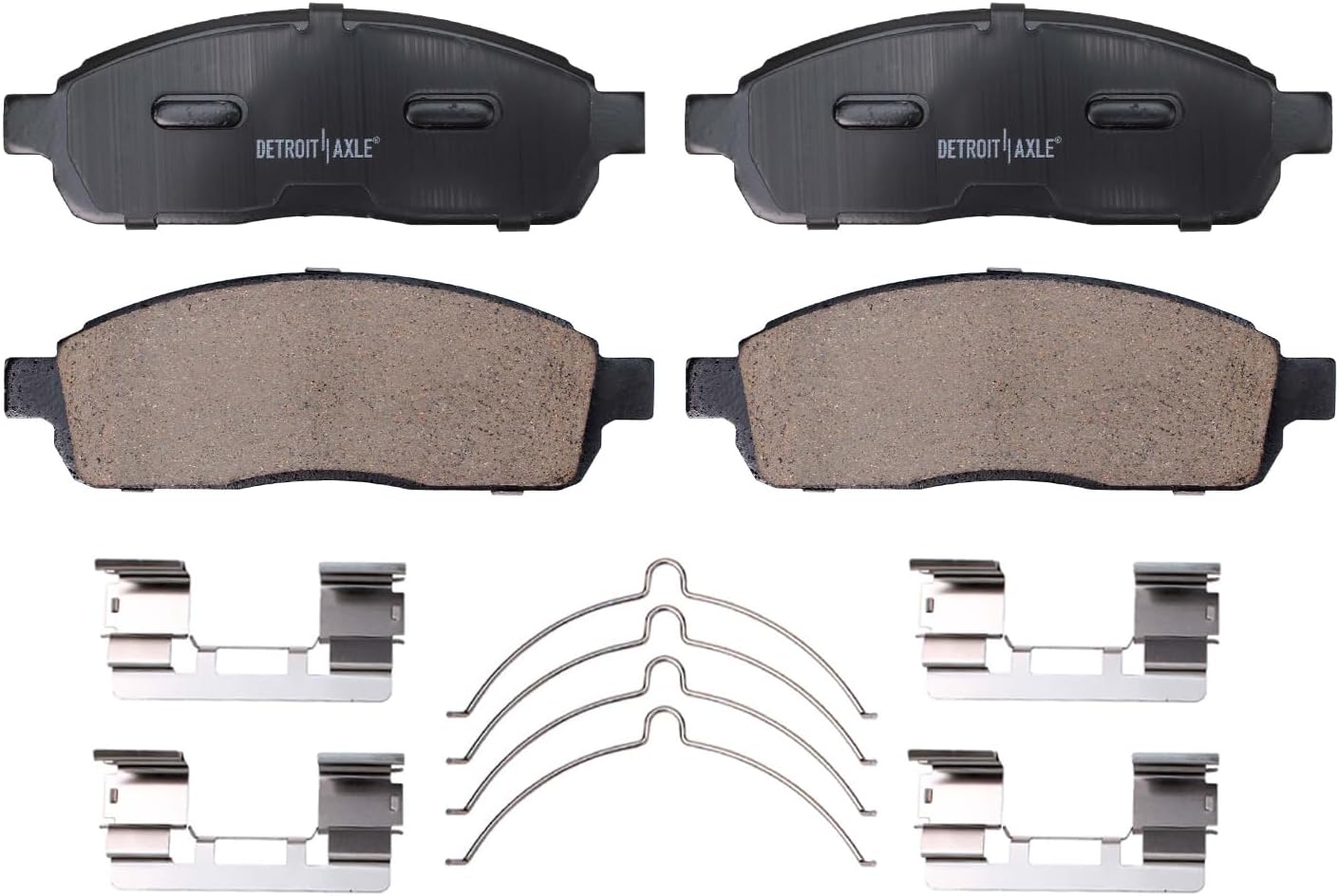 Detroit Axle - Front Brake Pads for 2004-2008 Ford F-150, 2006-2008 Lincoln Mark LT, Ceramic Brakes Pads w/Hardware 2005 2007 Replacement