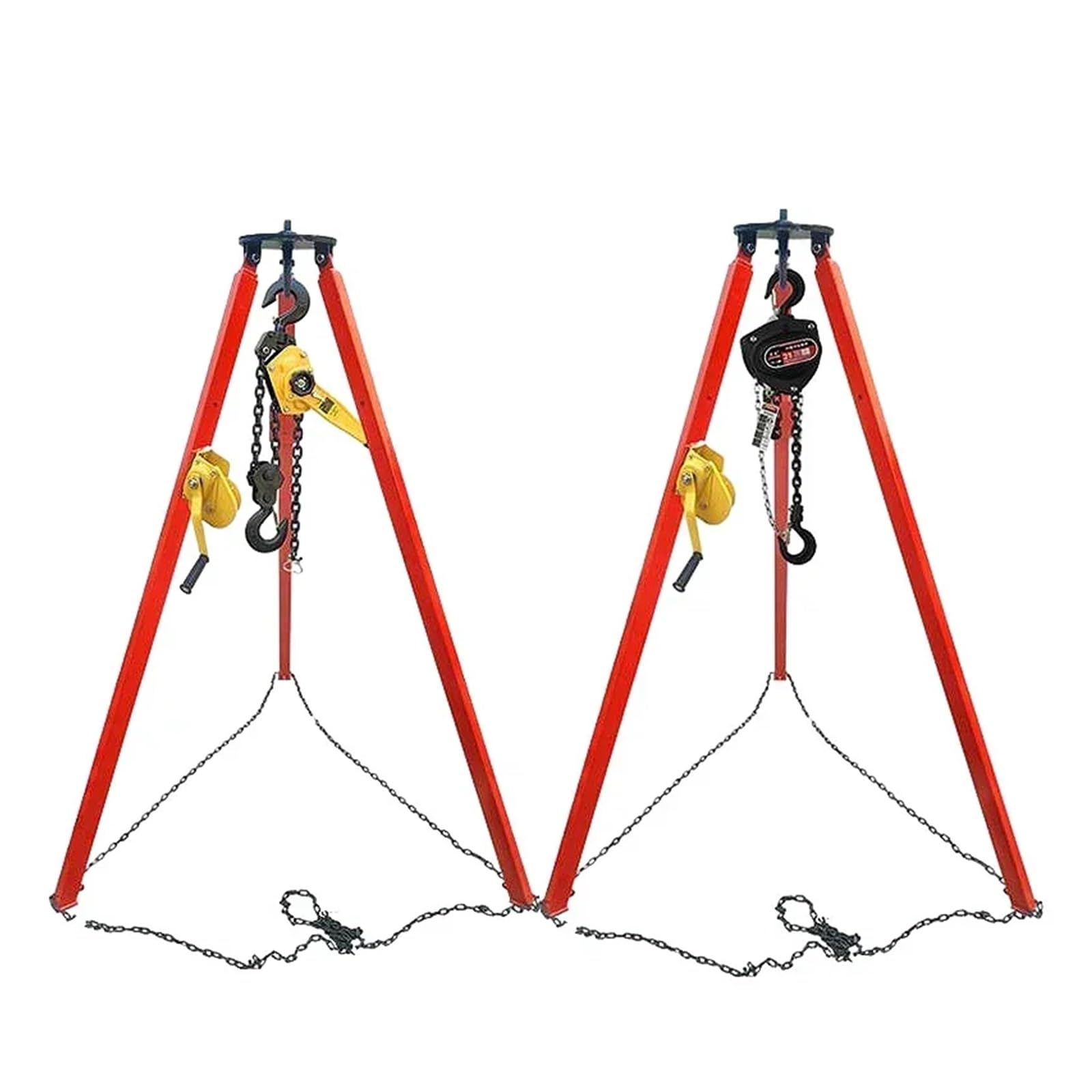 Trépied de sécurité de 1 tonne avec poulie de 1 tonne, crochet télescopique de 3 m – Grue de levage robuste pour la construction et l'utilisation d'urgence