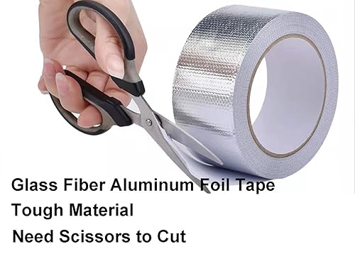 Miniatura 5 de Cinta de protección térmica de papel de aluminio de fibra de vidrio 1.97in x 82ft, material reflectante de aislamiento térmico de fibra de vidrio