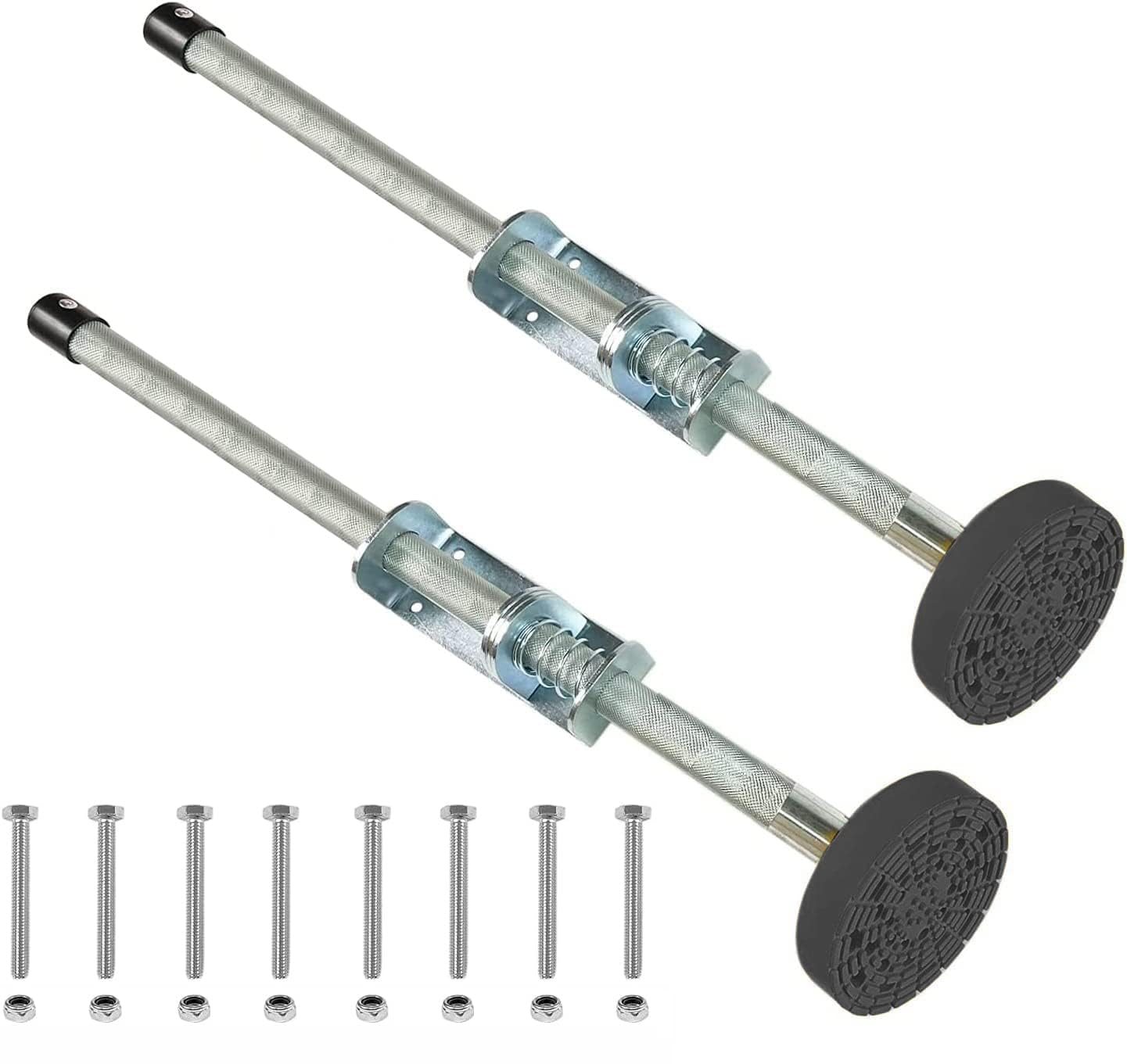Ladder Leveler Pair with Rubber Feet Orange,Adjustable Ladder Leg Leveler for Extension ladders,Ladder Stabilizer,Ladder Accessories (Black 26")