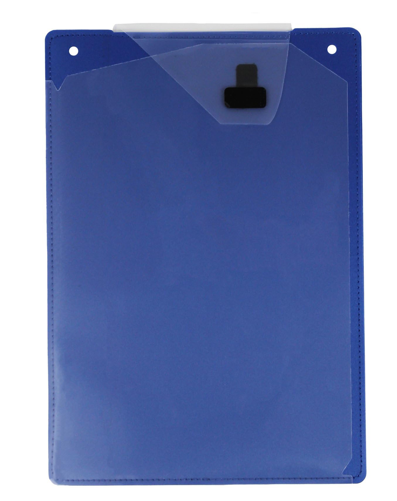 Carpeta para taller (12 unidades, A4, de plástico irrompible, polipropileno, con bolsillo para llaves de coche), color azul