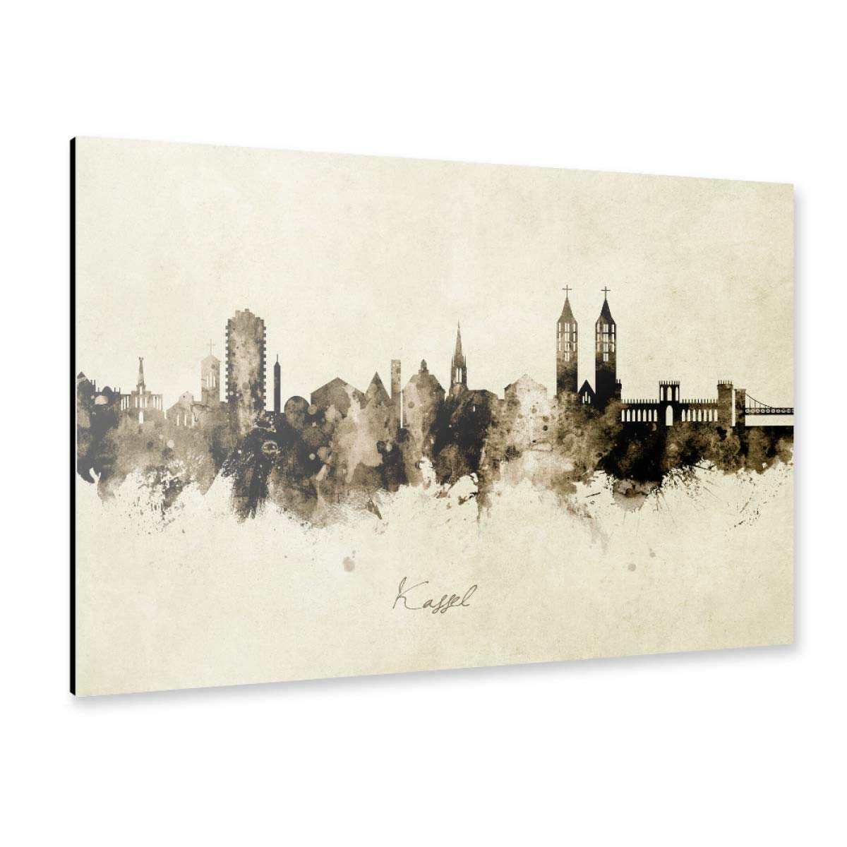 artboxONE Alu-Print 60x40 cm Kassel Germany Skyline Sepia von Künstler Michael Tompsett