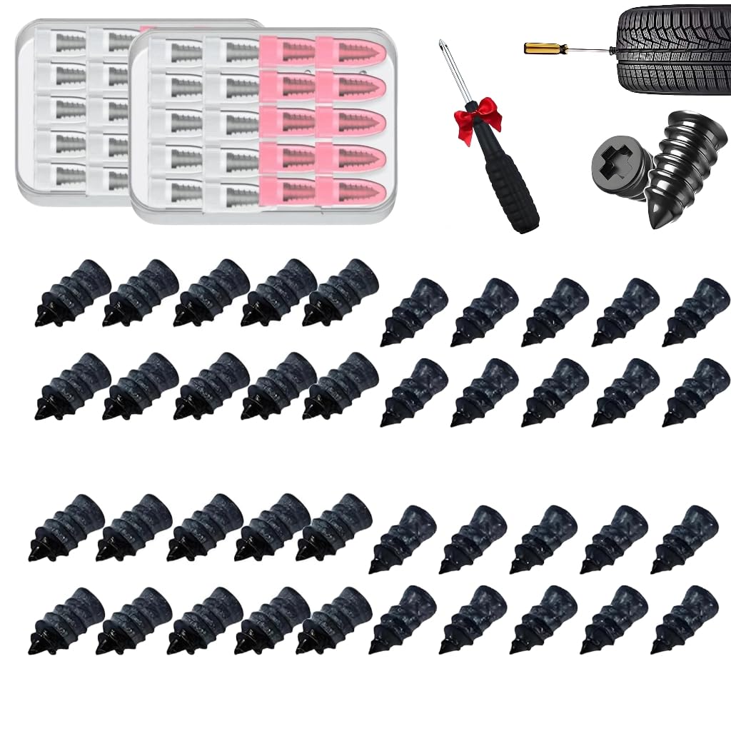 Tire Repair Rubber Nails Kit Tire Repair Nails Kit with Box and Screwdriver Fast Self-Service Tire Repair Tools