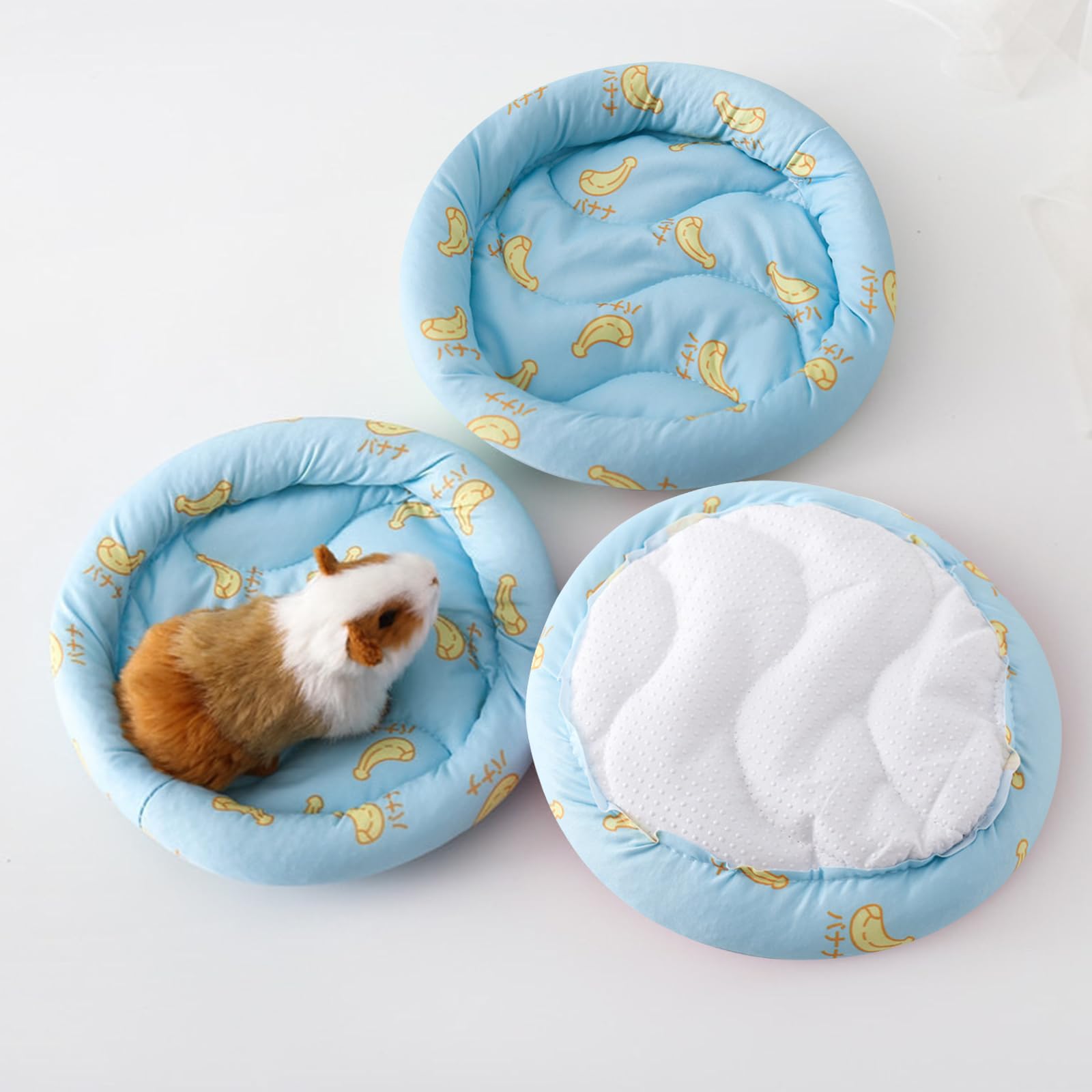 Tappetino Refrigerante per Piccoli Animali, Tappetino Refrigerante per Coniglio, 20.5cm Cuscino Rotondo per Letto, Estate Ghiaccio Seta Letto per Dormire per Criceti Porcellini d'India Conigli