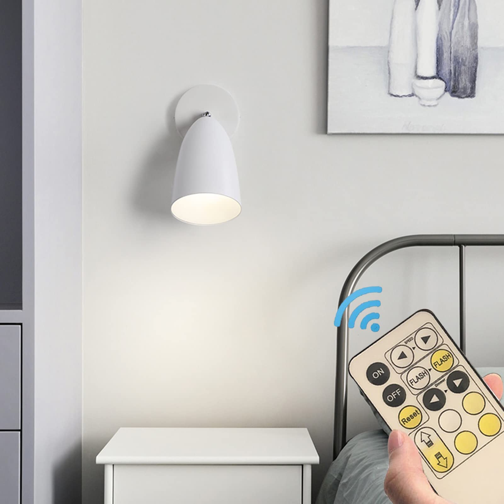 Wall Sconces Lights, No Wiring Required For Installation Sconces,Remote