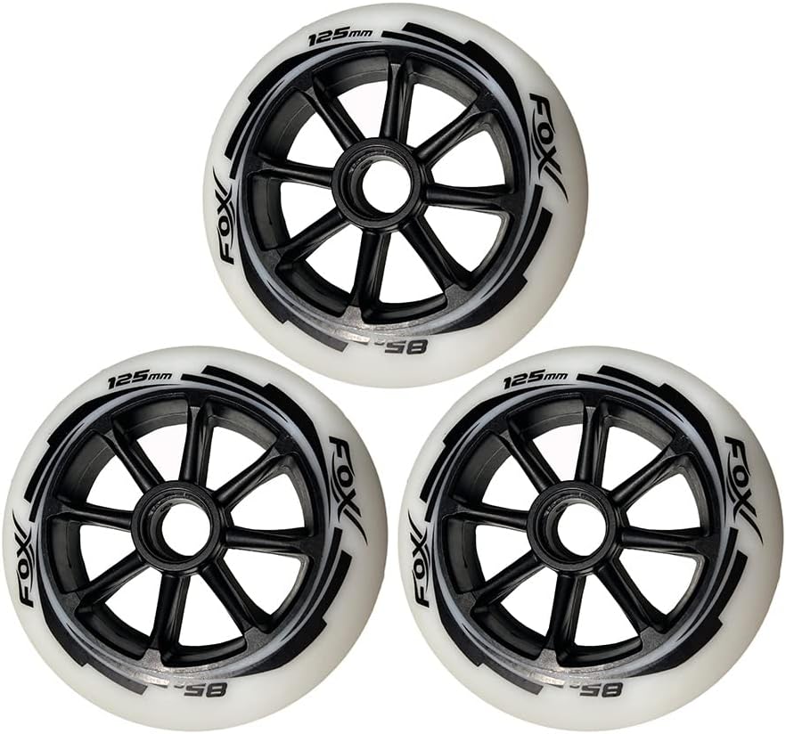 85 Pu 125mm * 24mm Inline Speed Roller Skate Wheels SHR Wheel Skates Racing Wheels Ruedas for Indoor Outdoor Wave Board Caster Board Street Surf (Pack of 3 Wheels)