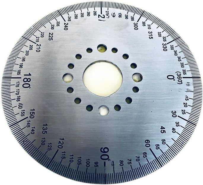 Dial 360 degree dial small dial Protractor stainless steel disc mechanical universal 100# 20# 2 (100# 20# 2 dial)