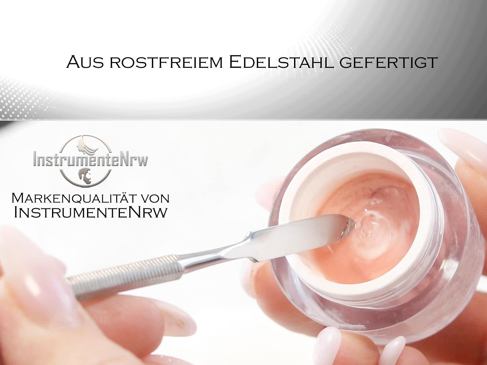 Gelspatel Doppel-Spatel, Salbenspatel, Doppelinstrument Edelstahl, Rostfrei, 17 cm