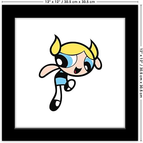 Miniatura 6 de Trends International Gallery Pops Cartoon Network The Powerpuff Girls - Arte de pared de burbujas, versión enmarcada negra, 12 x 12 pulgadas