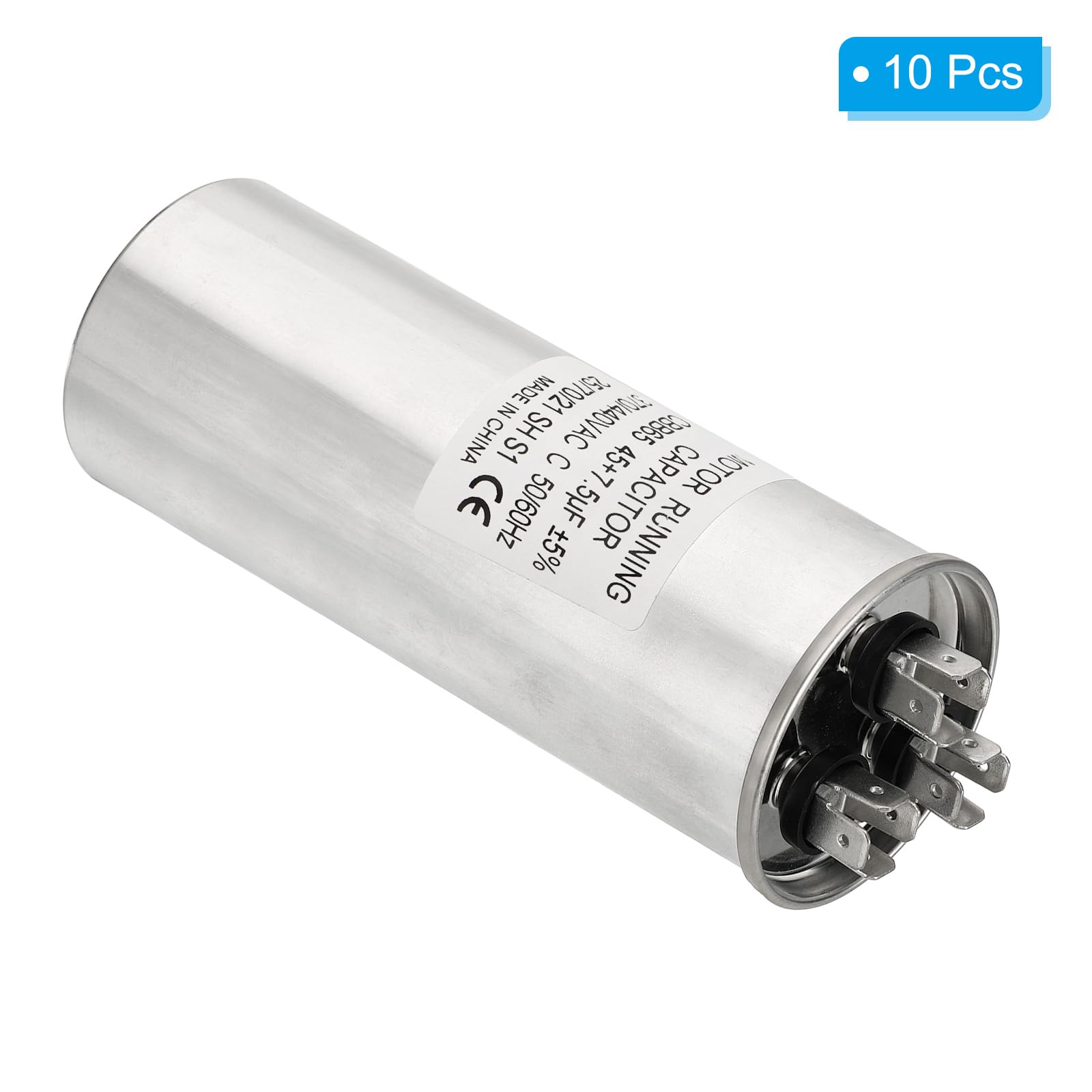 PATIKIL 45/7.5uF 45+7.5MFD 370-440V AC Condensador, 10 Piezas CBB65 Condensadores Arranque Motor Condensador Doble O Bomba Calor