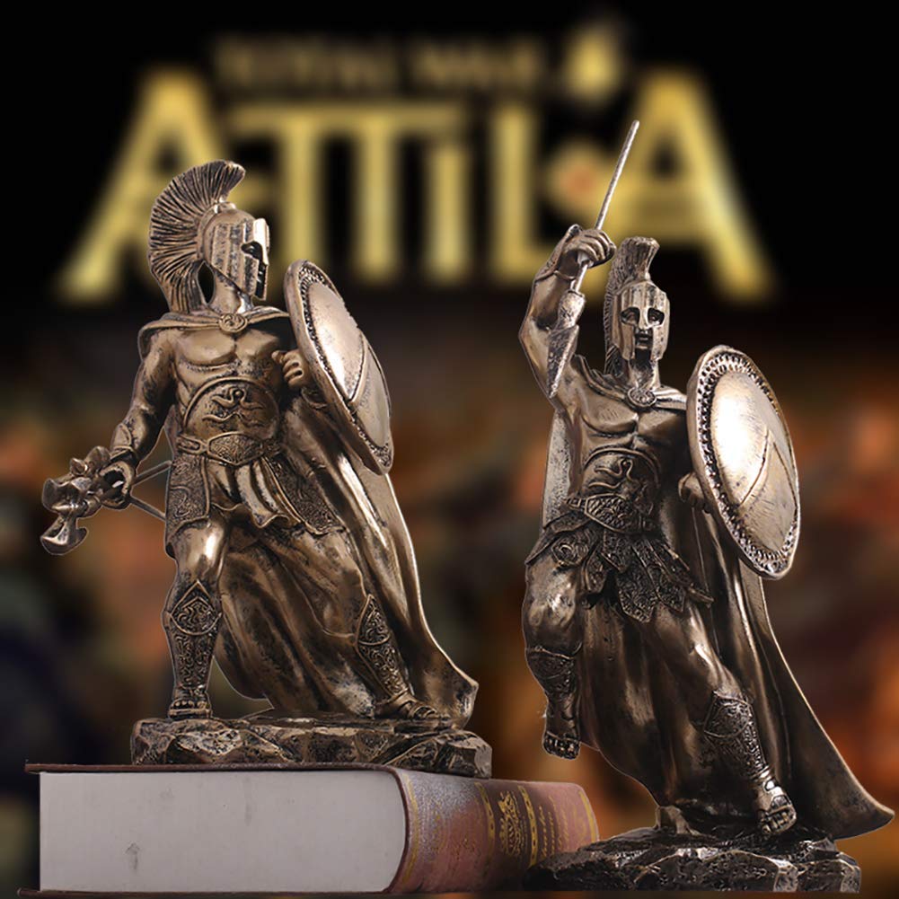 Amazon.co.jp: ギリシャの戦士のスパルタ像と槍と盾のブロンズ