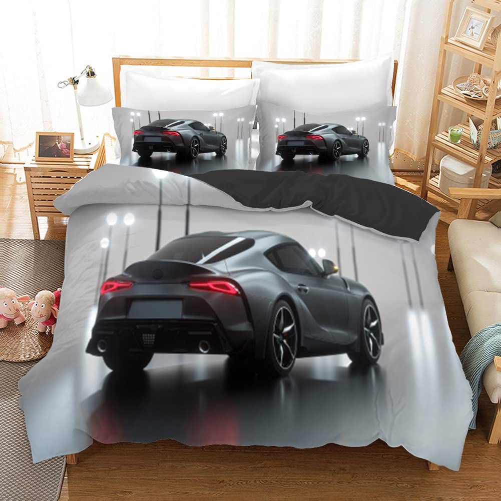Parure de lit 160x200 voiture grise pour transformer la chambre des jeunes ados