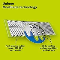 Vista 3 de Philips Norelco OneBlade 360 Cuchilla, Cuchilla de Repuesto Genuina, Kit de Cara/Cuerpo, para Afeitadora y Recortadora Eléctrica OneBlade, Acero
