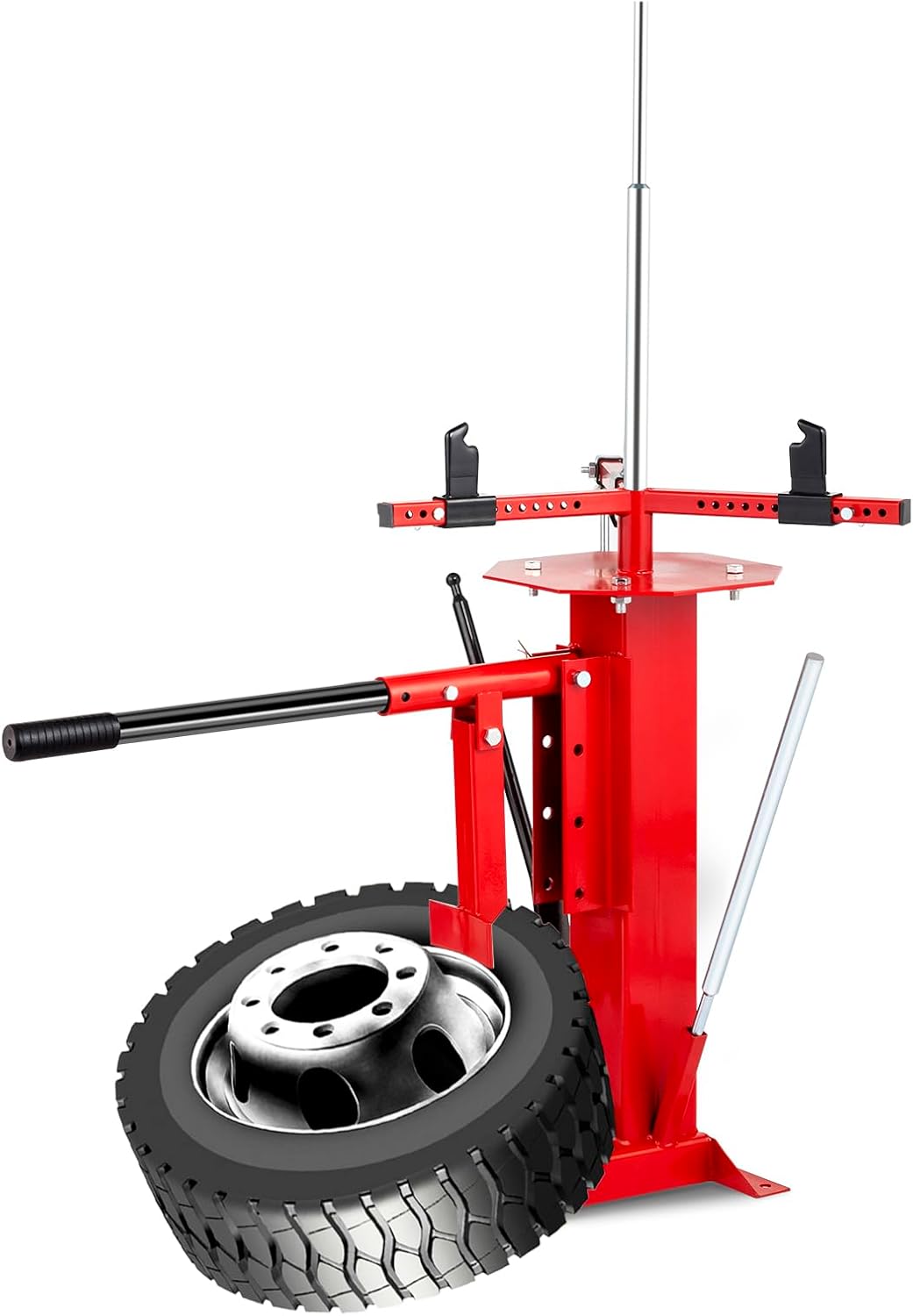 Multi Manual Tire Changer Portable Hand Tool Tire Bead Breaker for 4″ to 16-1/2″ Tires, Red