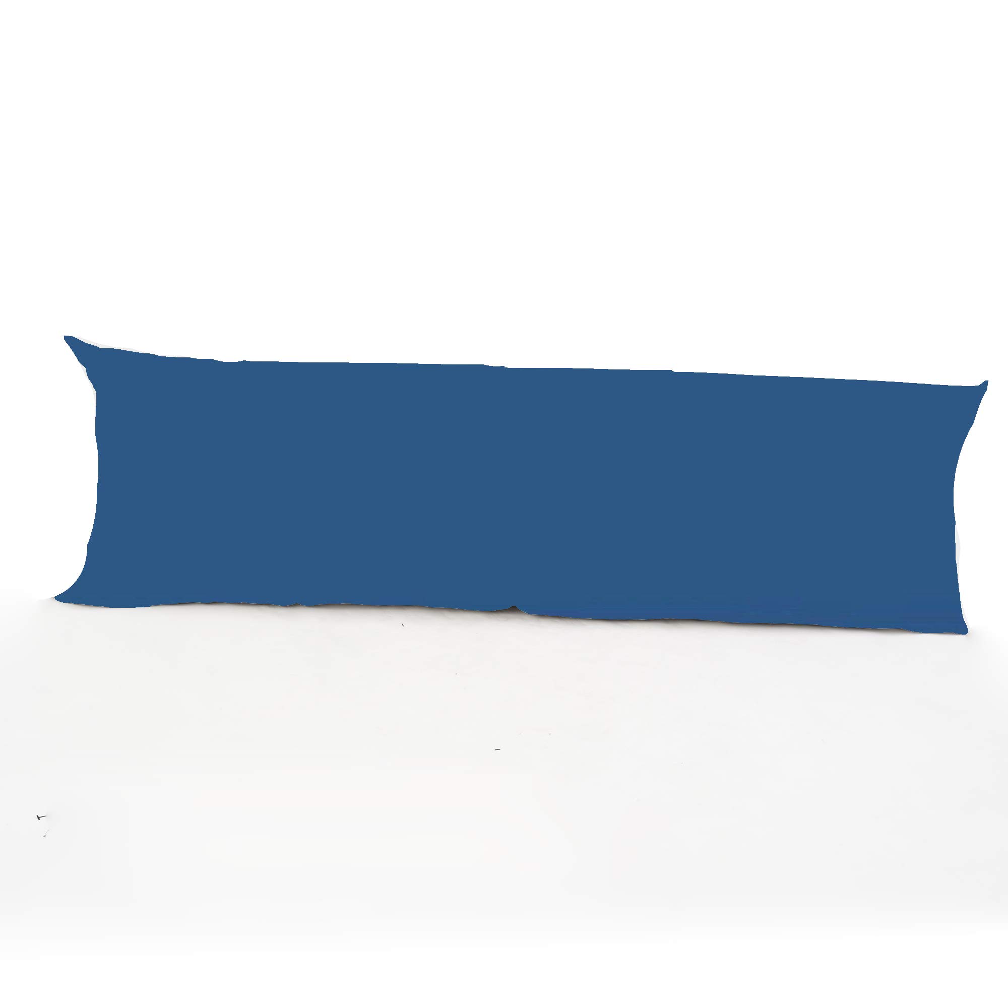 Easy Care Bolster Double 4ft 6inches (137 cm x 50 cm) (54"x19") Long Polycotton Pillow Case Only 20 Colours Available (Mid Blue)