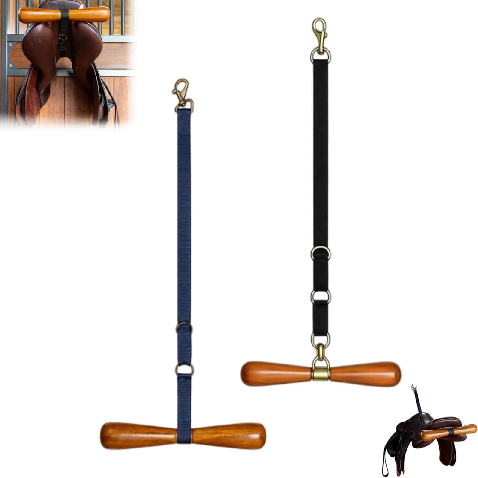 Supporto a T a forma di sella, porta selle portatile con cinghia di supporto a T, regolabile, da parete, per selle western e inglesi, per scuderia, rimorchio per cavalli (mix)