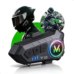 Fone de Ouvido Bluetooth RGB para Capacete de Moto, Comunicador Intercomunicador Sem Fio, Headset com Iluminação