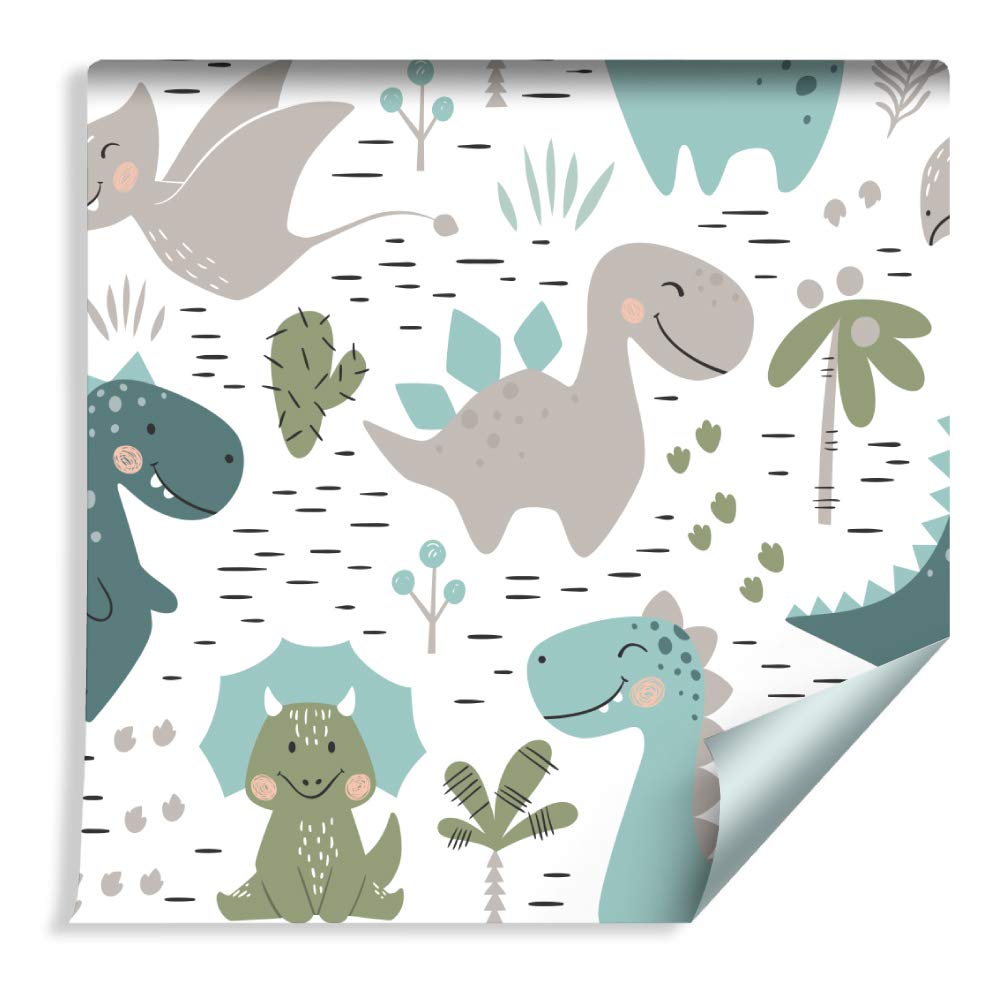Muralo Papel Pintado en TNT para Niños Alegres Dinosaurios - 1000x53 cm