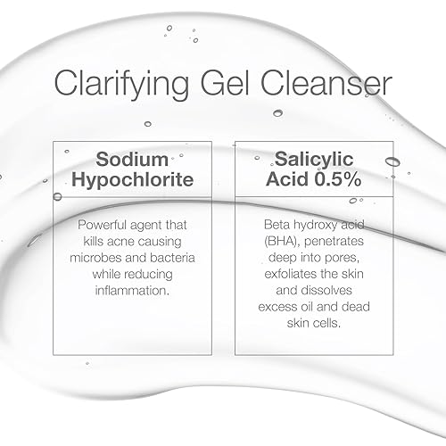 Miniatura 4 de CLn Limpiador de acné  Lavado de acné con ácido salicílico y preservado con hipoclorito de sodio no irritante sin fragancia 34 fl oz