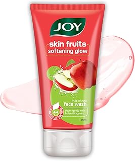 Joy Skin Fruits Apple Face Wash for Glowing Skin | Softens, Moisturises & Nourishes | Natural AHAs, No Sulphates, Paraben Free | All Skin Types, Men & Women - 150ml