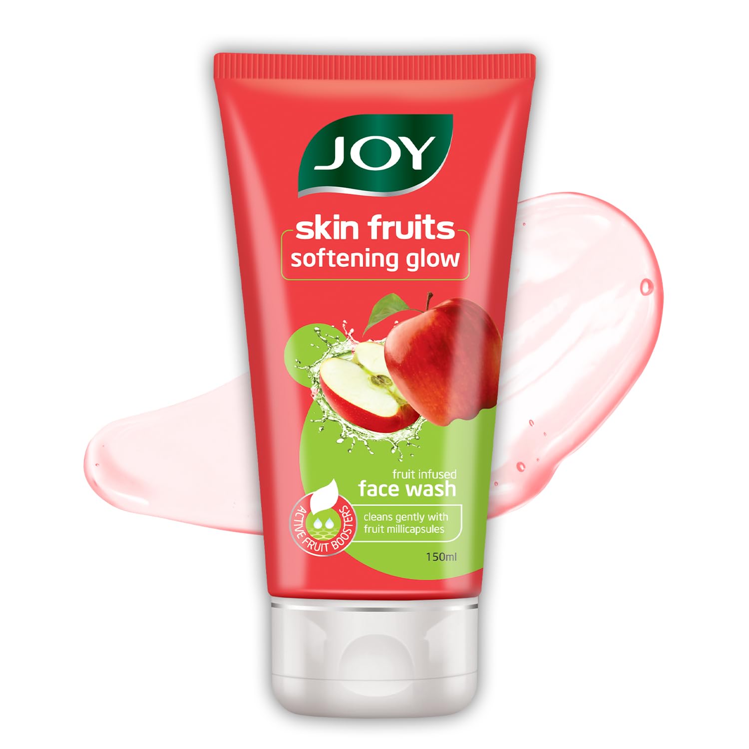Joy Skin Fruits Apple Face Wash for Glowing Skin | Softens, Moisturises & Nourishes | Natural AHAs, No Sulphates, Paraben Free | All Skin Types, Men & Women - 50ml