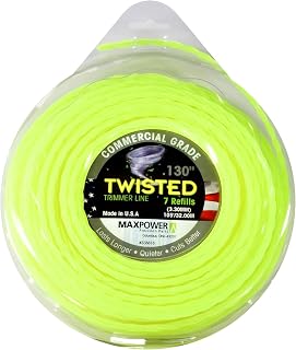 MAXPOWER 338816 Filo decespugliatore in copolimero 3.3mm 32 Metri Quadrato Ritorto, Giallo Neon