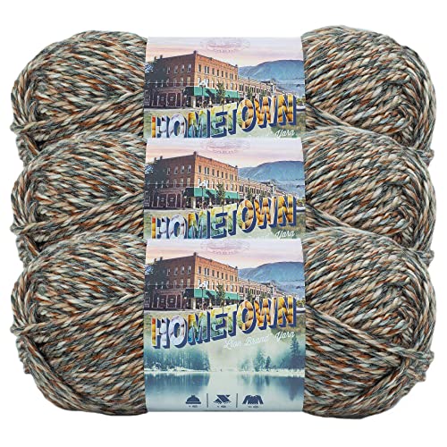 Image of Lion Brand Yarn Hometown Yarn, Super-Bulky Yarn for Knitting, Crocheting, and Crafting, 3 Pack, Huntington Foliage | Super Bulky Acrylic Fiber for Warm Crochet Blankets, Knit Winter Hats, Chunky Cardigans, Soft Scarves, Weaving
