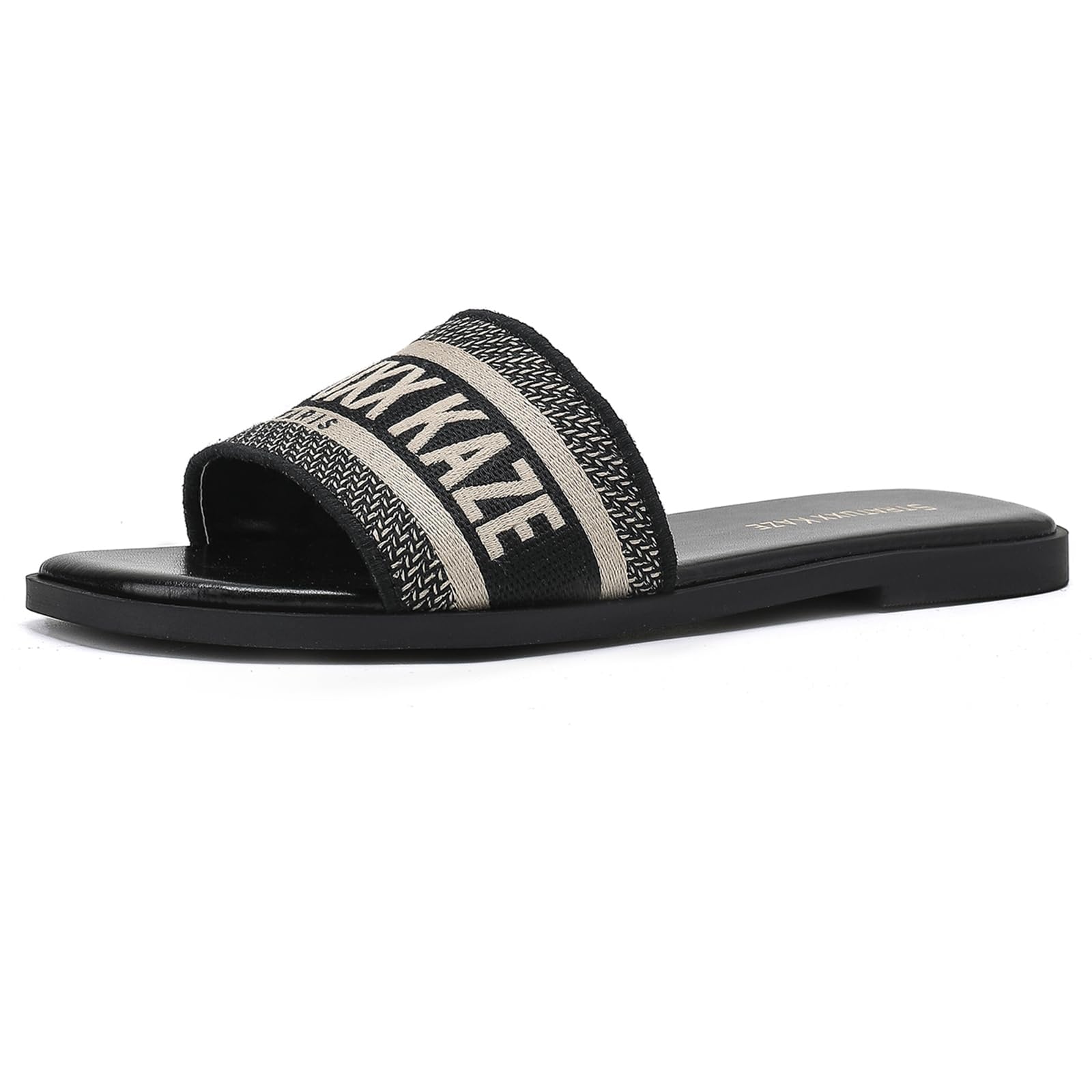 Stratuxx Kaze Women's Dressy Sandals Slip on Flat Summer Shoes Open Toe Slide Sandals for Women Size 5-11