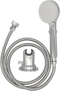 RV Outdoor Shower Head Kit with Garden Hose Fitting and Suction Cup - RV Outside Shower - Easily Installed and Removed On Outside of Camper(RV Shower Head Kit with on/off switch, chrome)