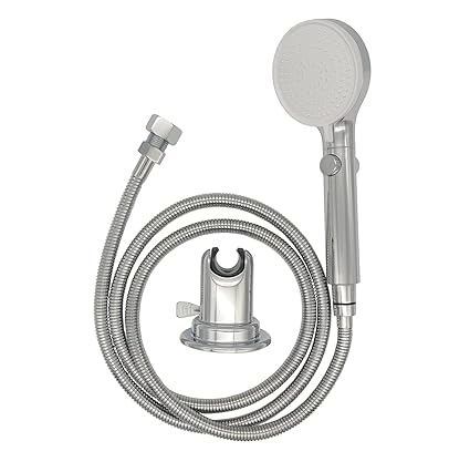 G-Sunny RV Outdoor Shower Head Kit with Garden Hose Fitting and Suction Cup - RV Outside Shower - Easily Installed and Removed On Outside of Camper(RV Shower Head Kit with on/Off Switch, Chrome)