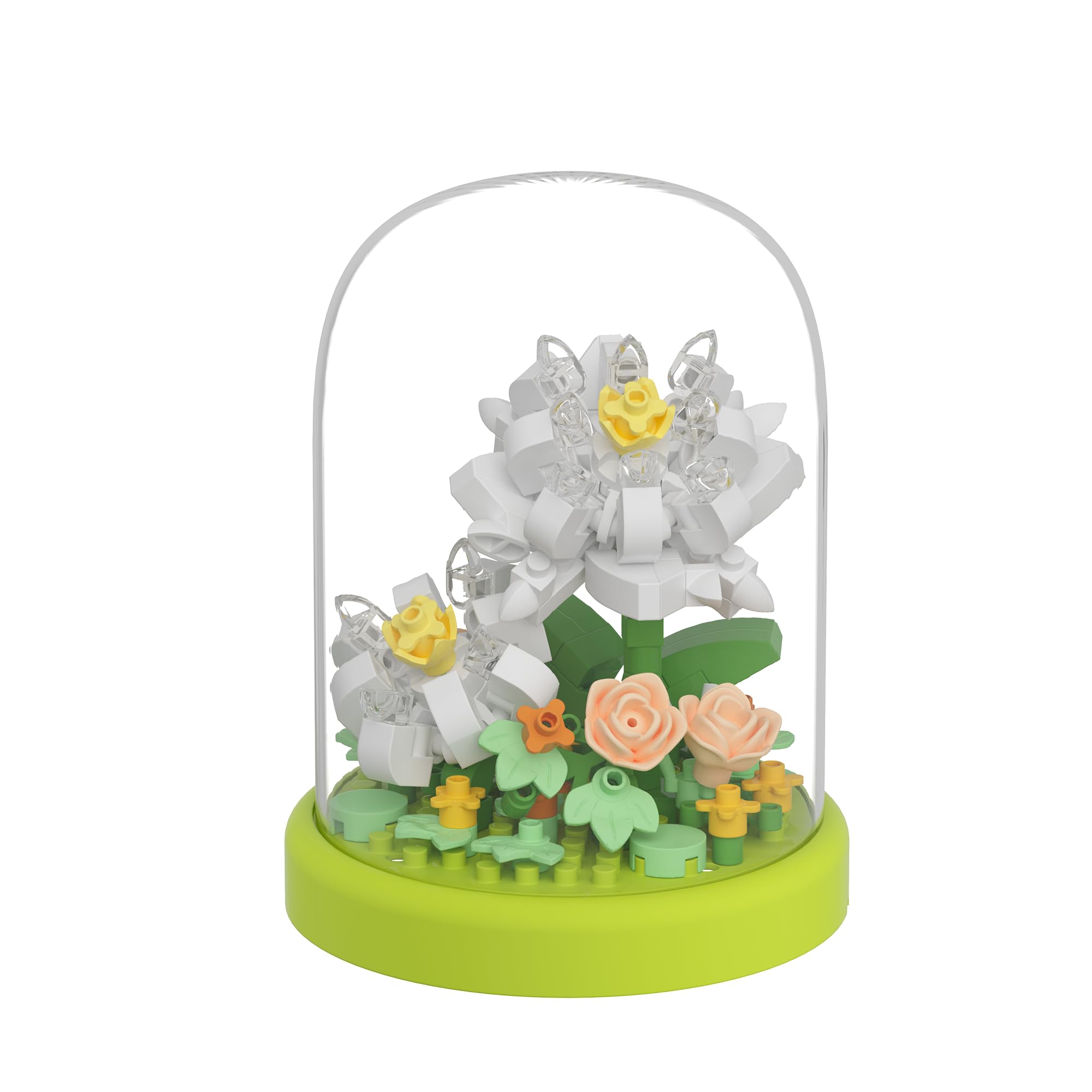 Epiphyllums Secret Mini Flower Building Toy Bouquets with Dust Cover Set Creative Assembly Bonsai Tree Ideal for Home Decor Collection Toys