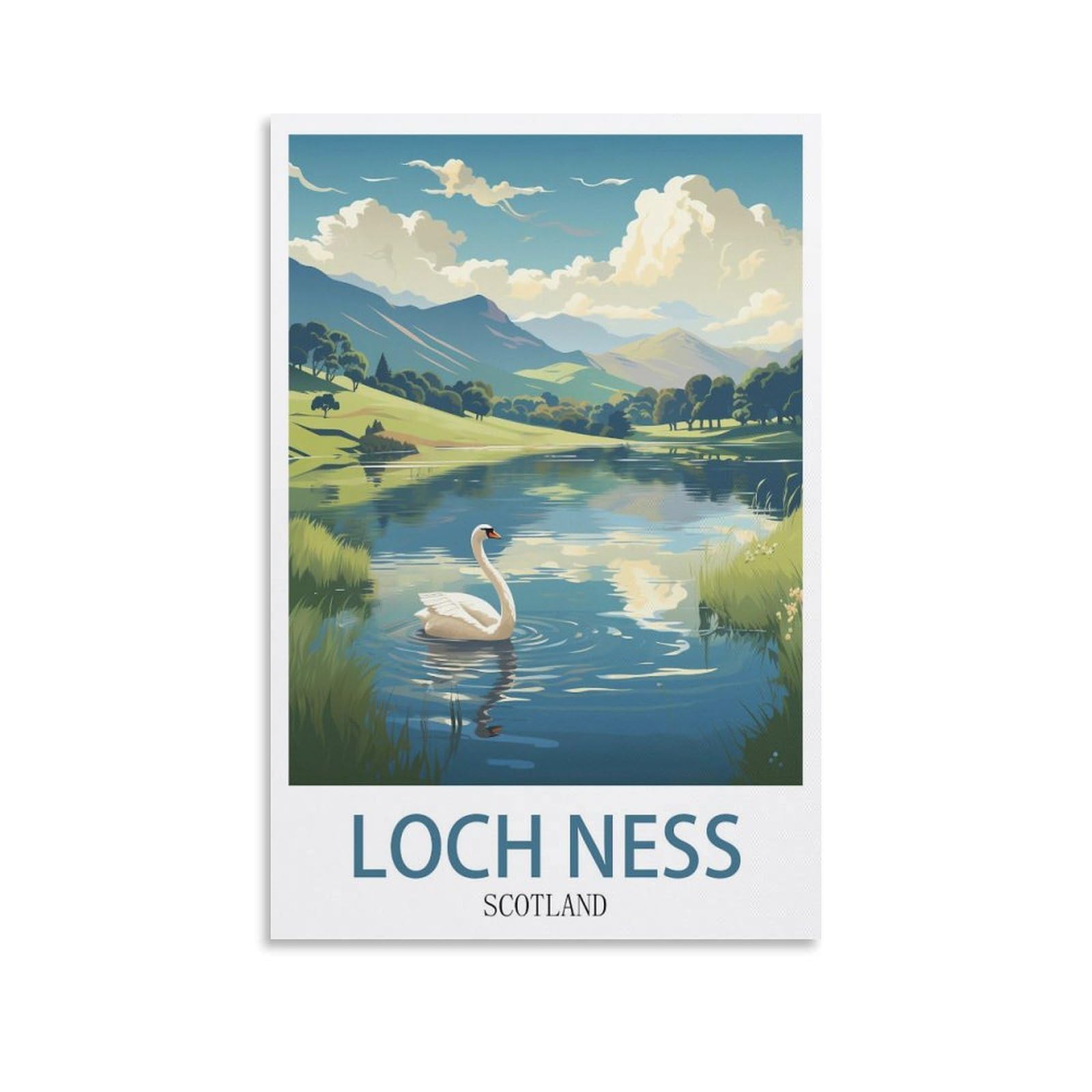 EZMLFA 5D Diamond Art Kits Adults,Loch Ness Scotland,Round Dots Diamond DIY Kits Pictures for Wall Decor Home Office Decoration 40x50cm