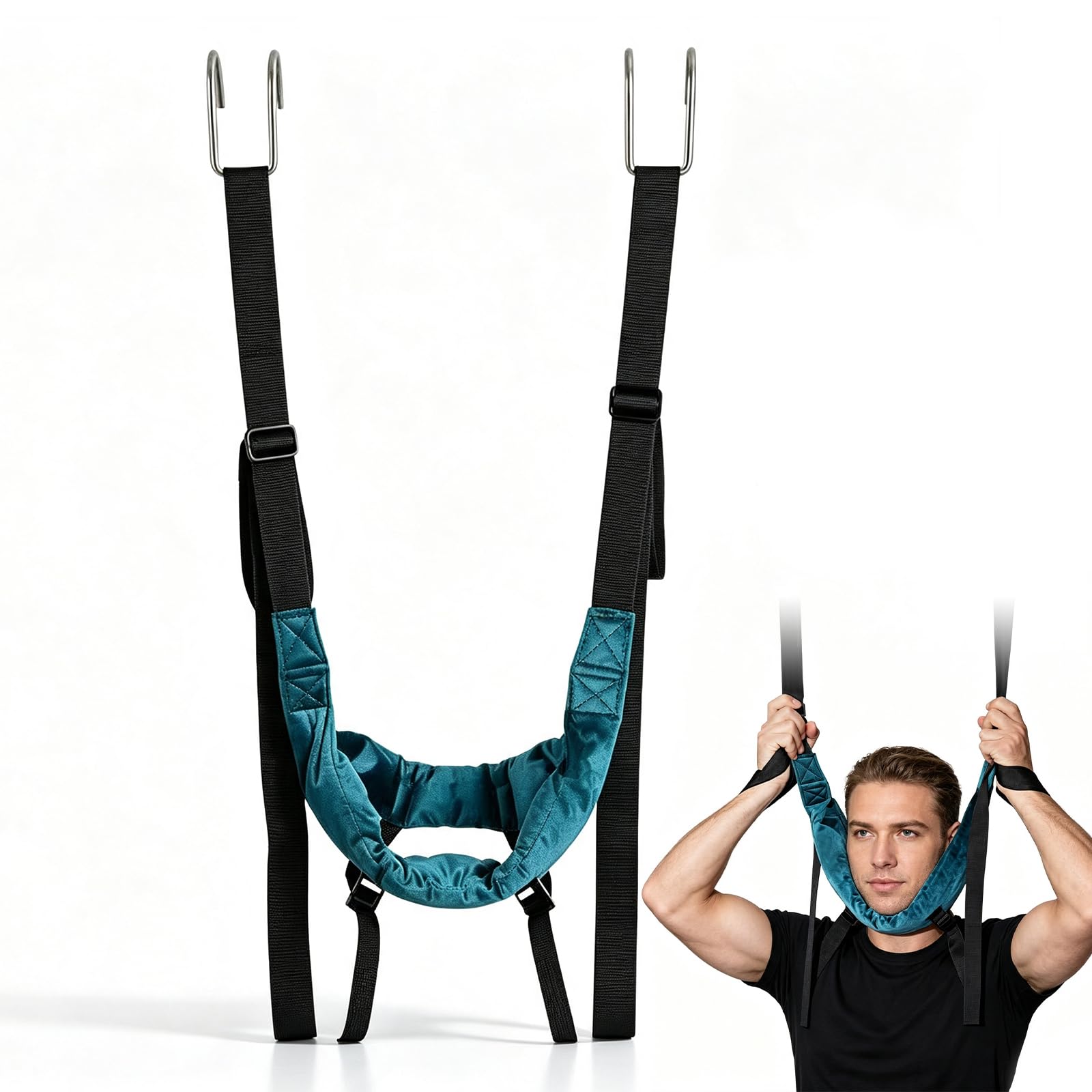 Dispositivo de tracción cervical con gancho, estirador de cuello ergonómico