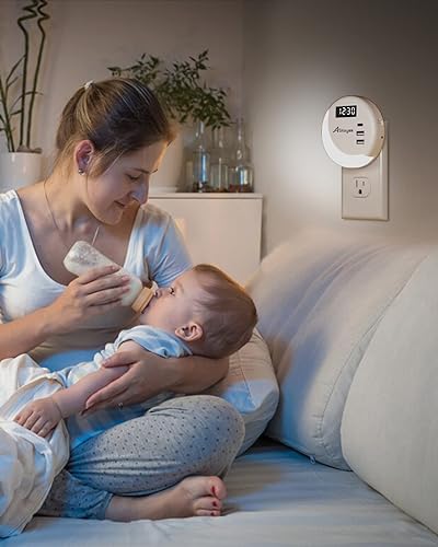 Miniatura 6 de Alitayee Luz nocturna LED, luces nocturnas enchufables a la pared, luz nocturna inteligente con sensor de luz nocturna con cargador USB C (máximo