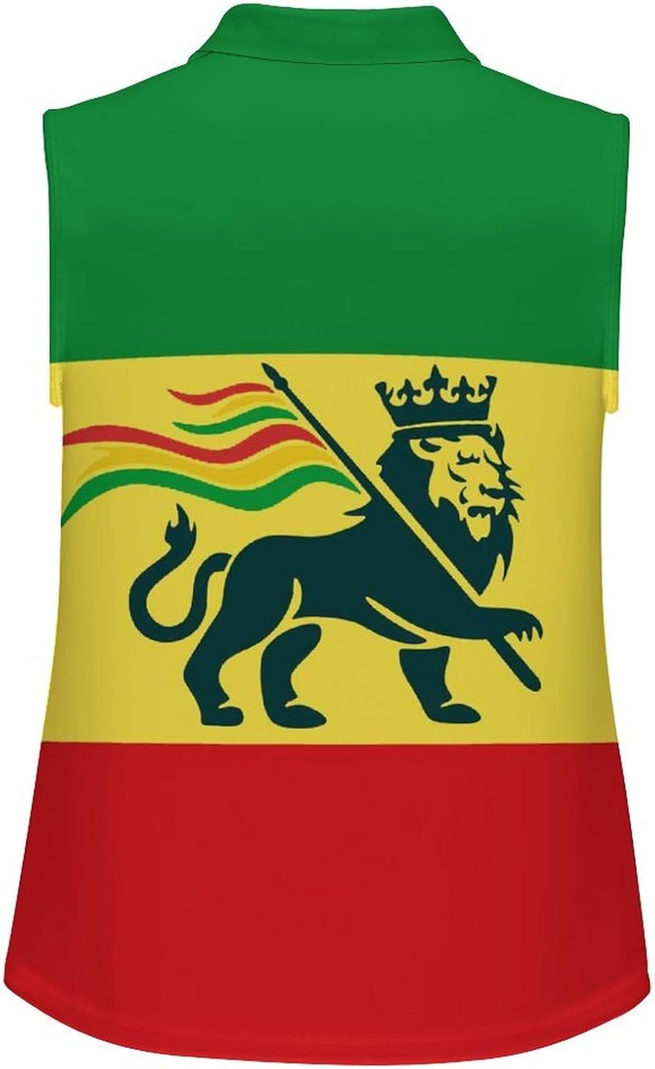 Ethiopian Rastafarian Lion Flag Women's Golf Shirt Sleeveless Polo Shirts Tank Tops Blouses Tennis T-Shirts Casual