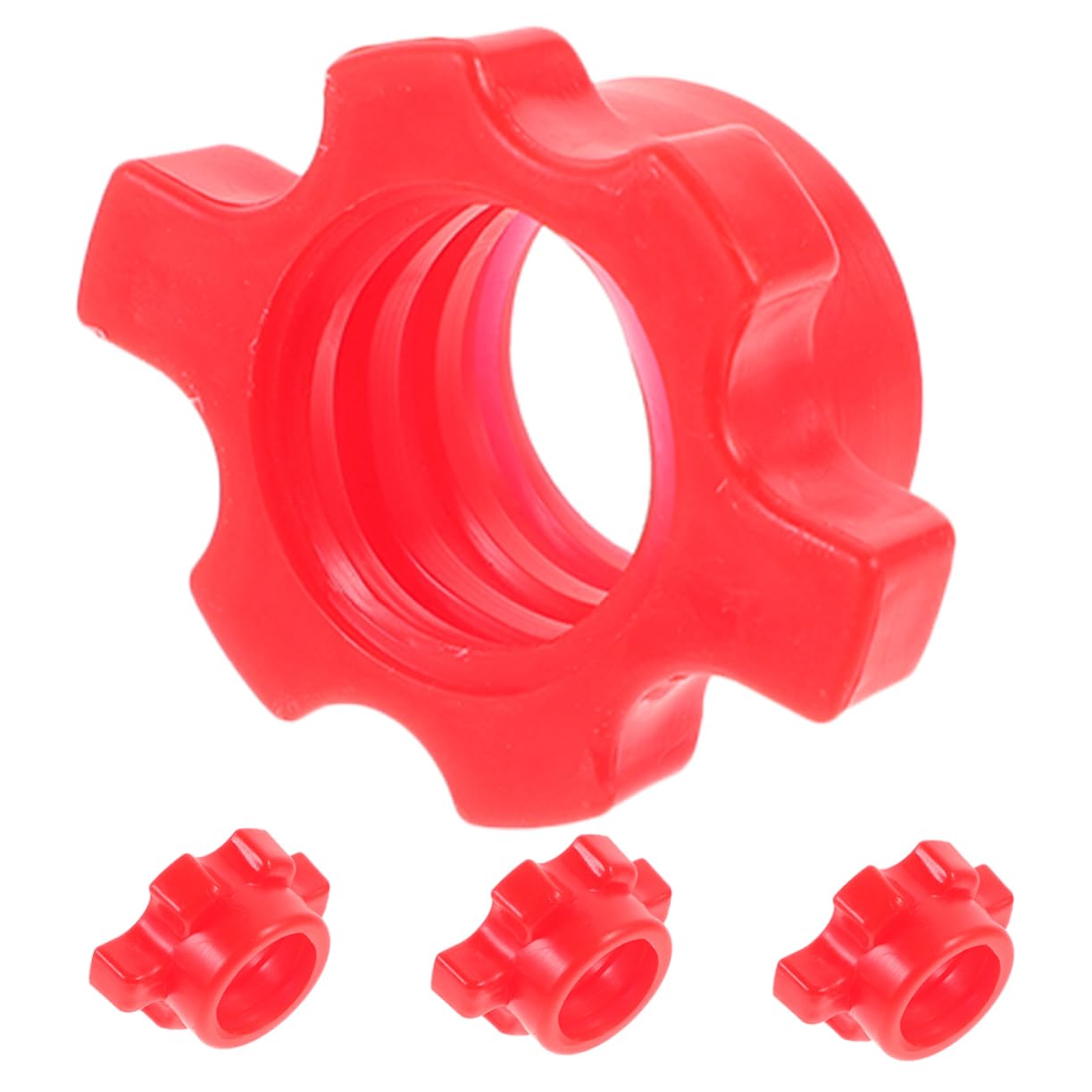 KOMBIUDA 4pcs Barbell Clamp Barbell Nuts for Home Gym Secure Weightlifting Fastening Collars Strong Grip for Workouts Compatible