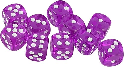 Miniatura 63 de 10PCS Polyhedral D6 Dice 16mm Acrylic Dice Game Dice for RPG MTG DND (Purple Blue)