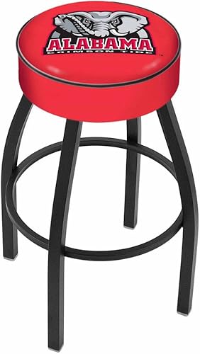 L8B1-4" Arizona State Cushion Seat with Black Wrinkle Base Swivel Bar Stool and Sparky Logo by The Holland Bar Stool Company